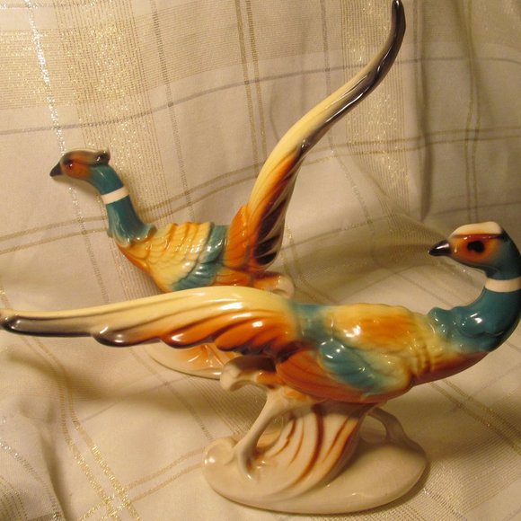 Pheasants Pair Beautiful Decoration Hunters Cabin Man Cave Gift Royal Copley! - Picture 1 of 16